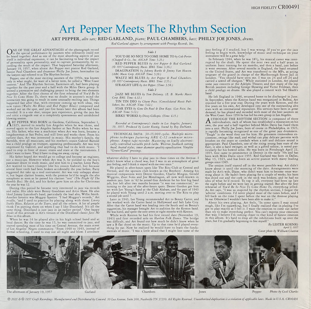 Art Pepper Meets The Rhythm Section